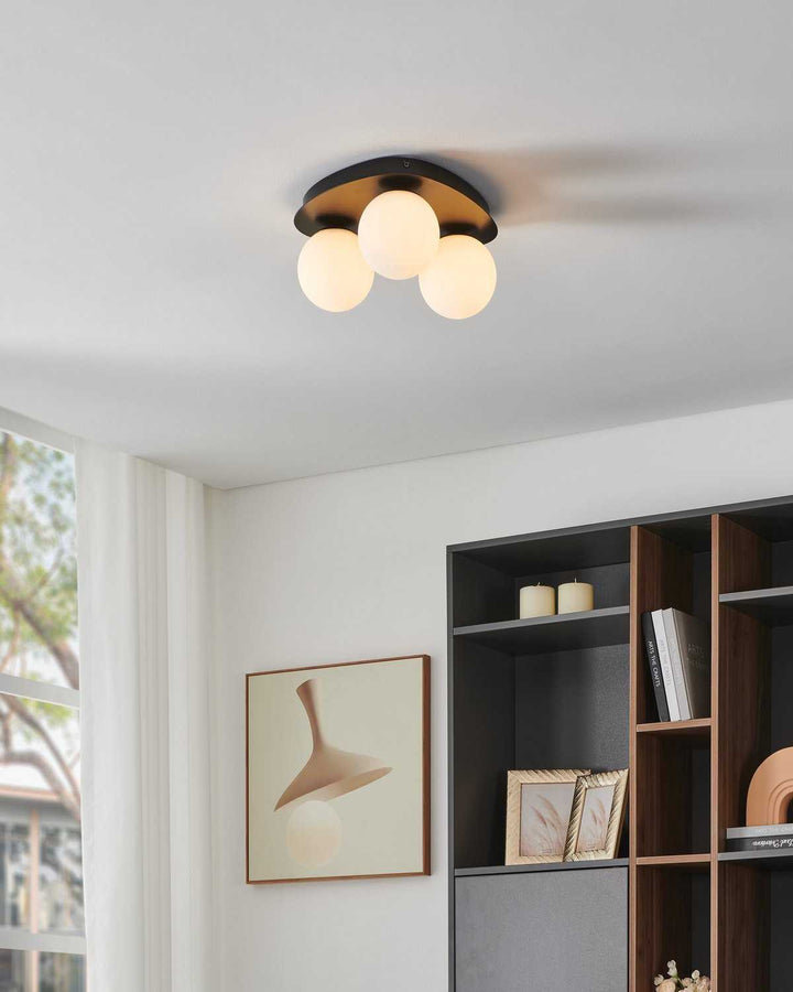 Castrovido LED Flush Mount in Matte Black Eglo Canada