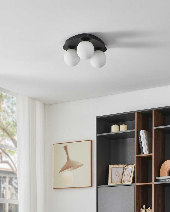 Castrovido LED Flush Mount in Matte Black Eglo Canada