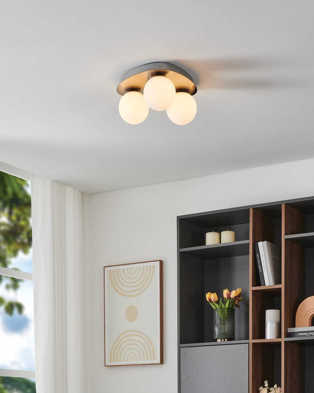 Castrovido LED Flush Mount in Brushed Nickel Eglo Canada