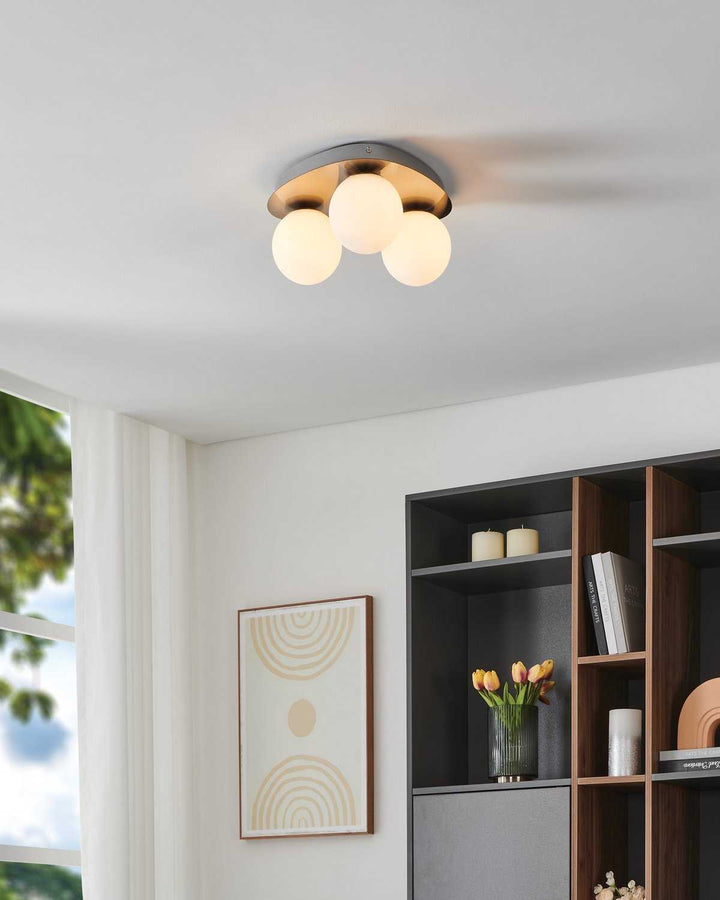 Castrovido LED Flush Mount in Brushed Nickel Eglo Canada