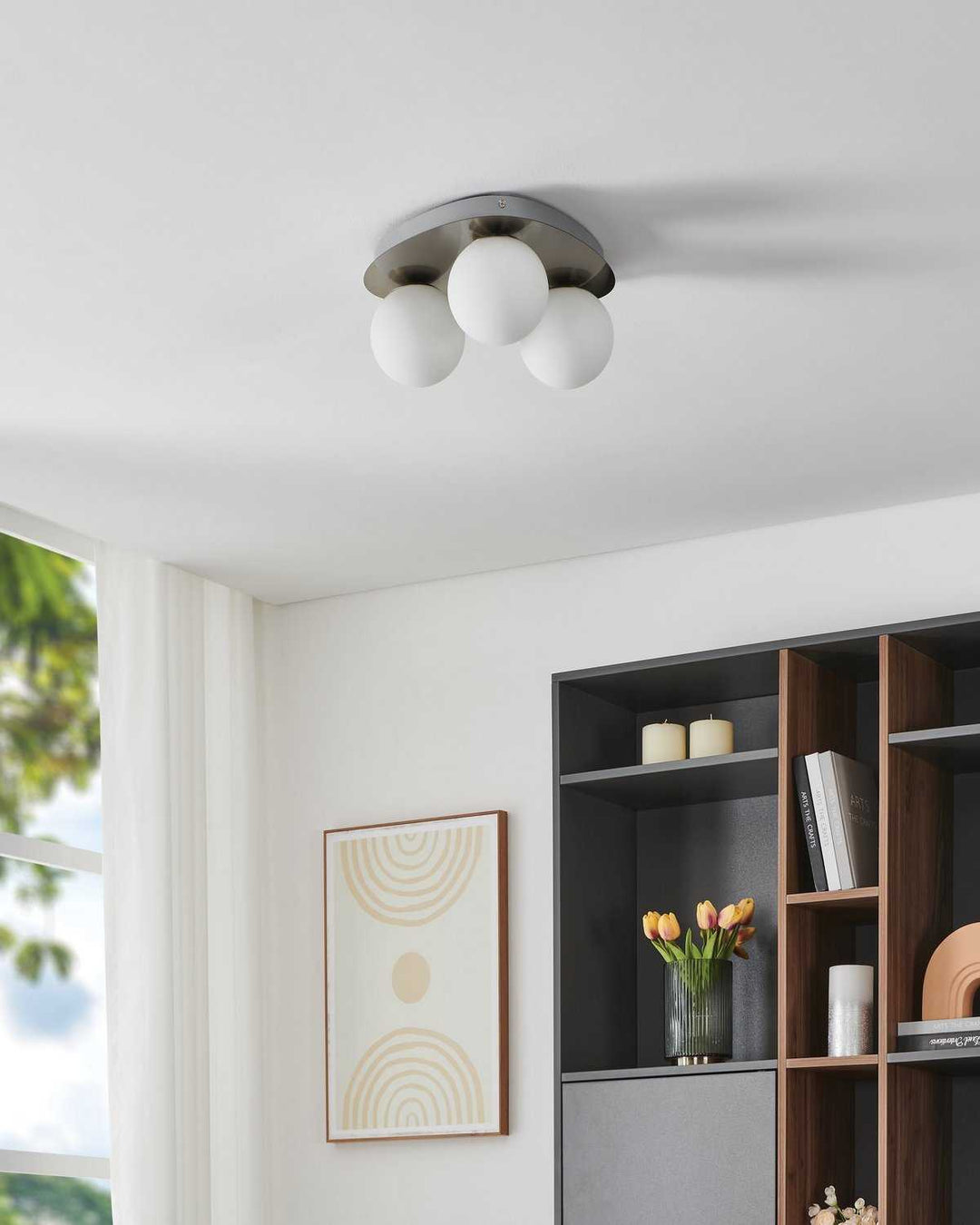 Castrovido LED Flush Mount in Brushed Nickel Eglo Canada