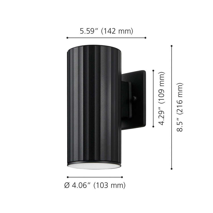 Portillo One Light Exterior Wall Sconce in Black Eglo Canada