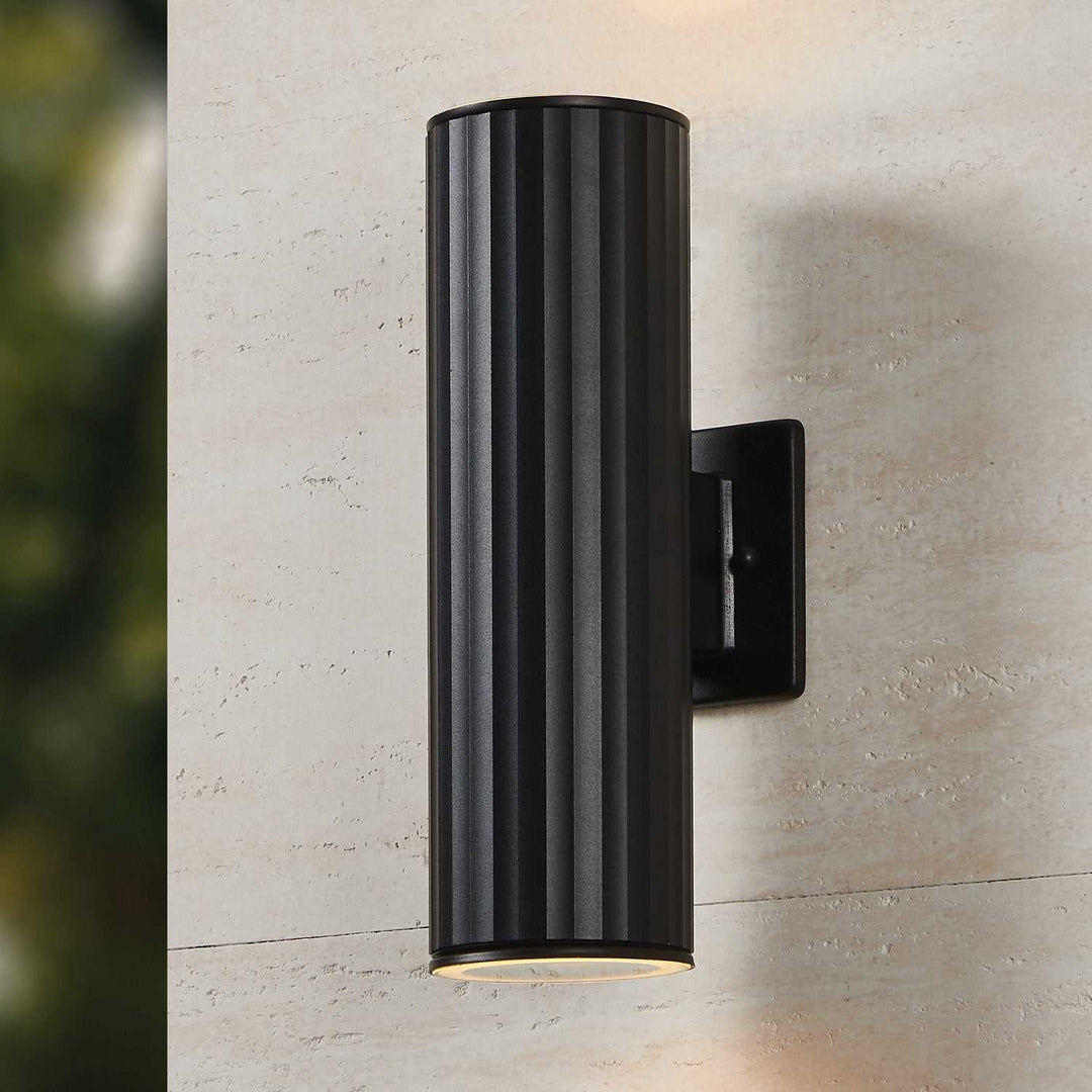 Portillo Two Light Exterior Wall Sconce in Black Eglo Canada