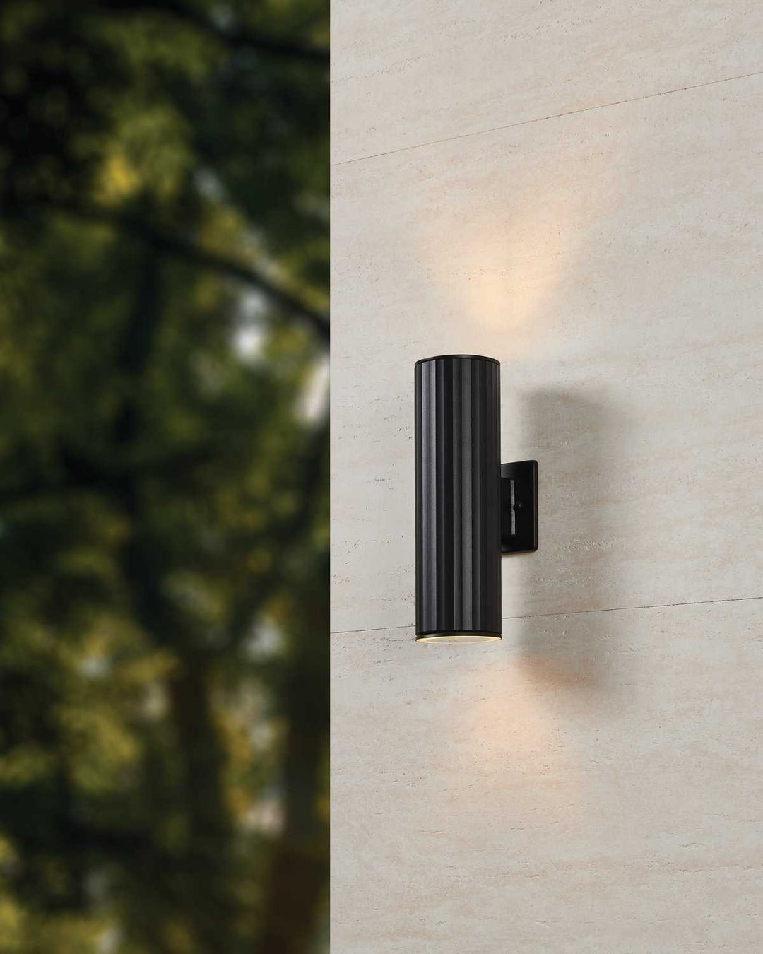 Portillo Two Light Exterior Wall Sconce in Black Eglo Canada