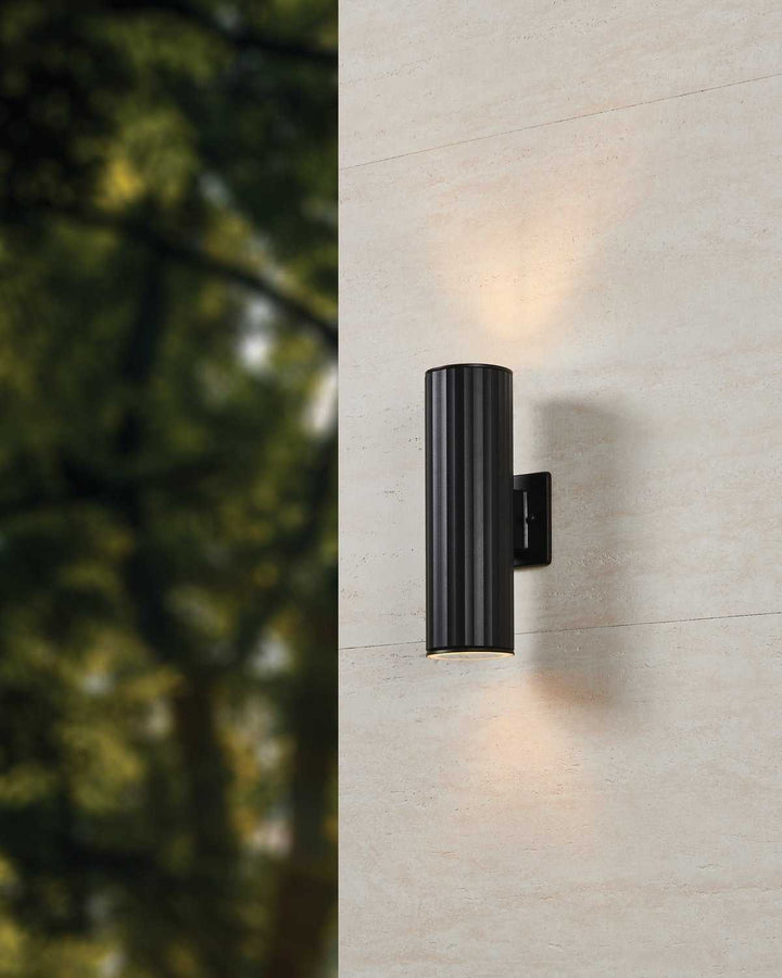 Portillo Two Light Exterior Wall Sconce in Black Eglo Canada