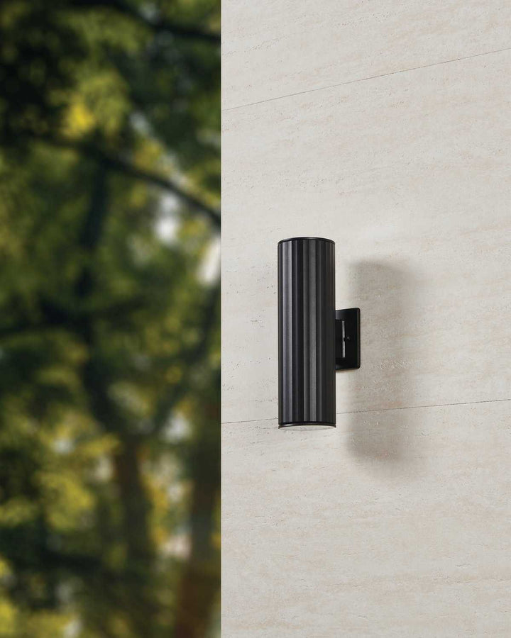 Portillo Two Light Exterior Wall Sconce in Black Eglo Canada