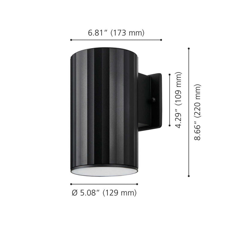 Portillo One Light Exterior Wall Sconce in Black Eglo Canada