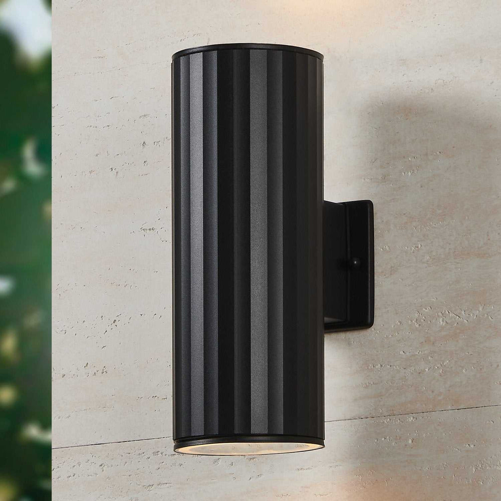 Portillo Two Light Exterior Wall Sconce in Black Eglo Canada
