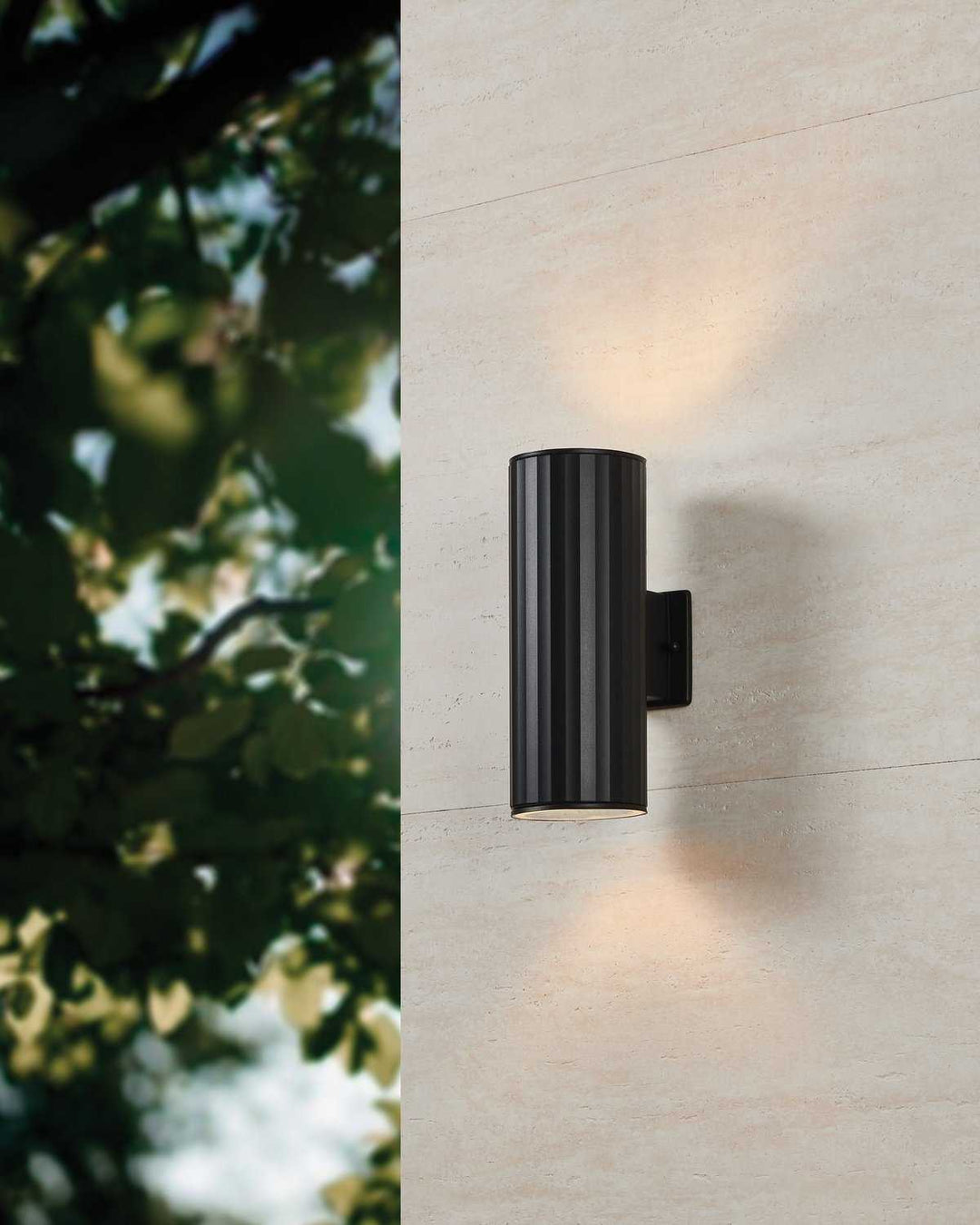 Portillo Two Light Exterior Wall Sconce in Black Eglo Canada