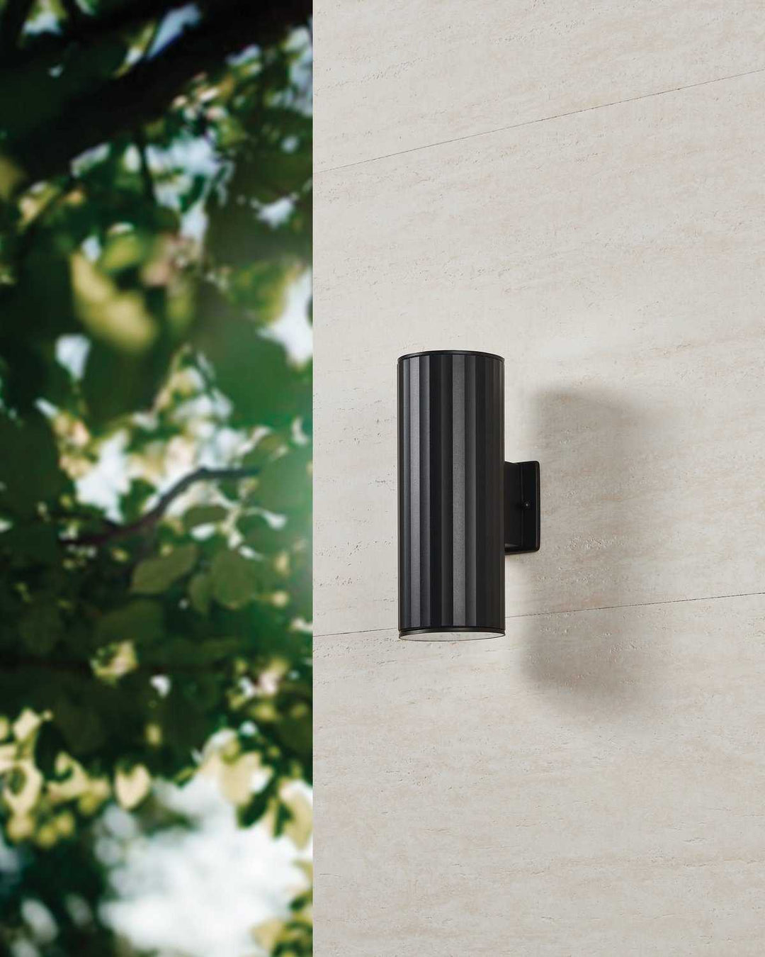 Portillo Two Light Exterior Wall Sconce in Black Eglo Canada