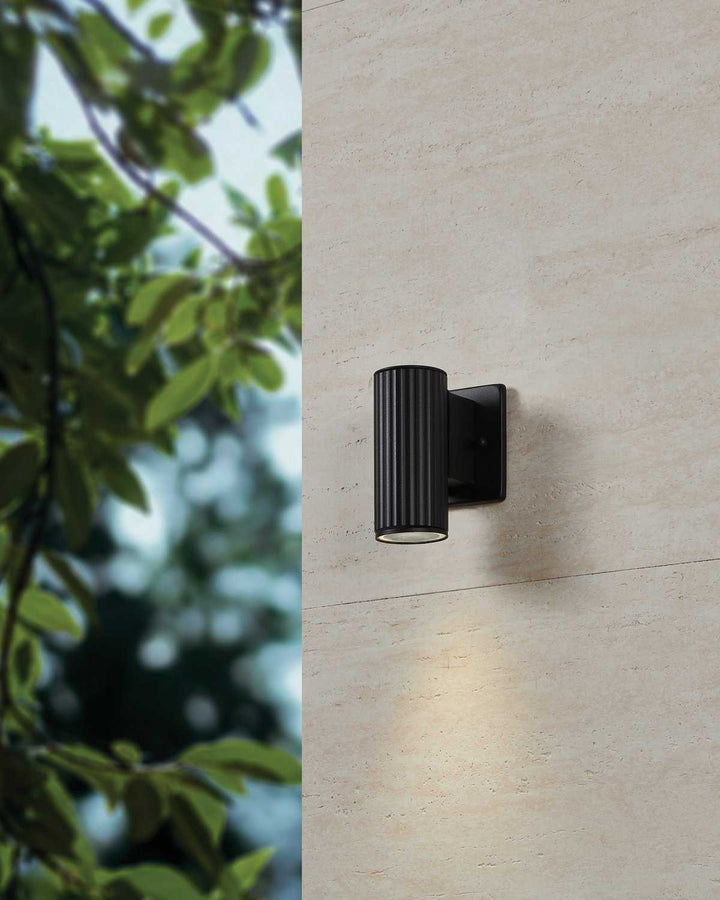 Portillo One Light Exterior Wall Sconce in Black Eglo Canada