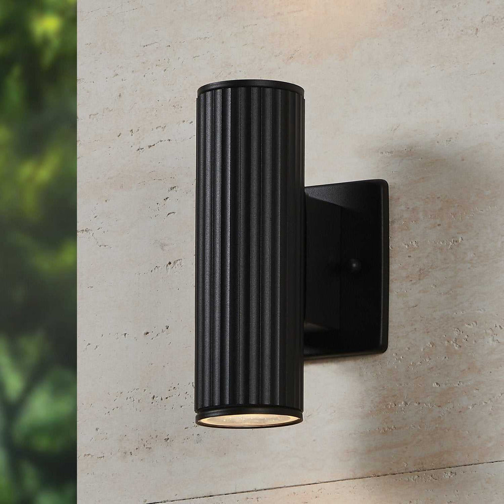 Portillo Two Light Exterior Wall Sconce in Black Eglo Canada