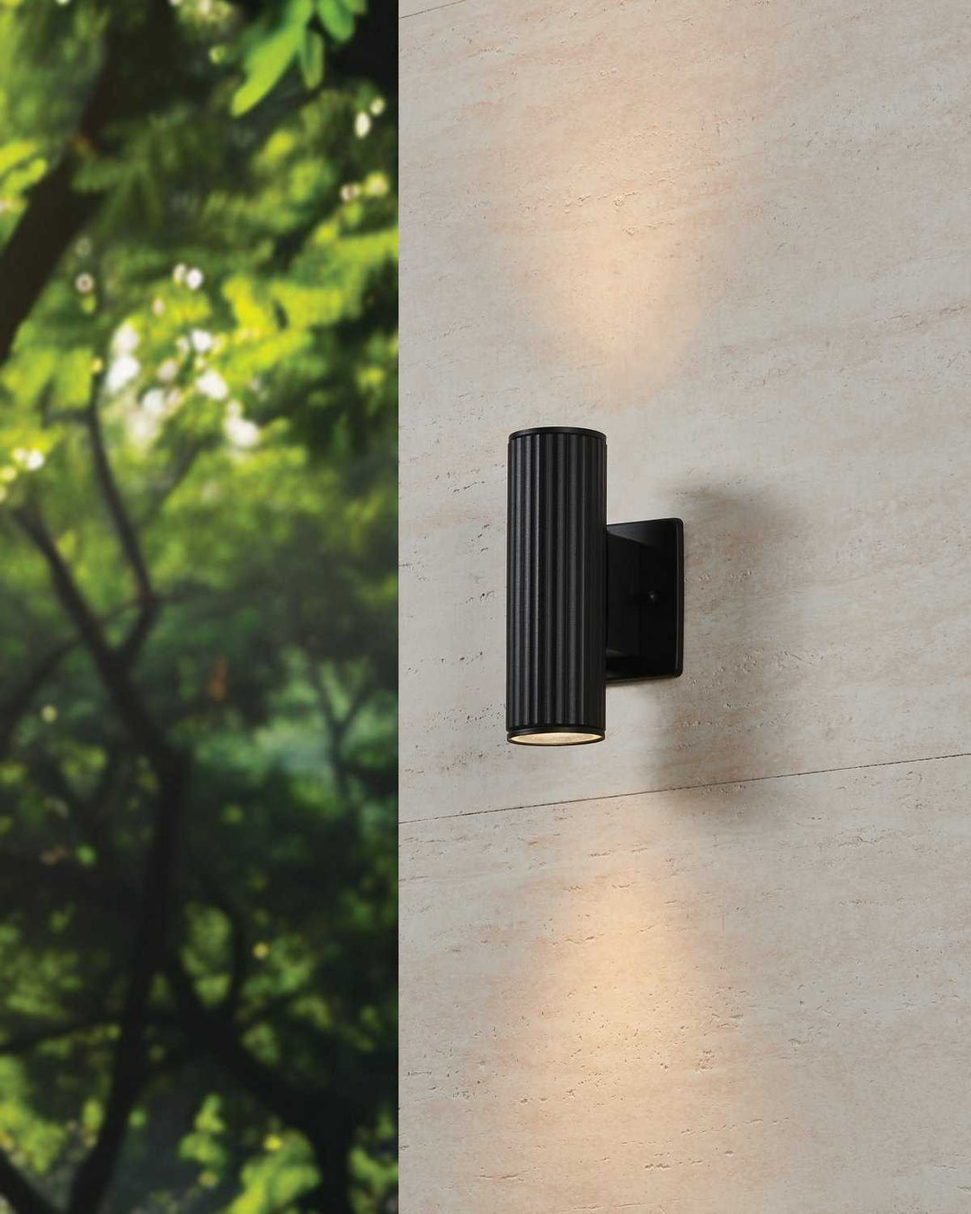 Portillo Two Light Exterior Wall Sconce in Black Eglo Canada
