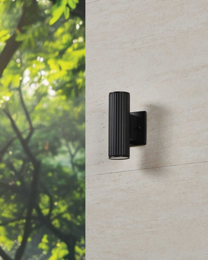 Portillo Two Light Exterior Wall Sconce in Black Eglo Canada
