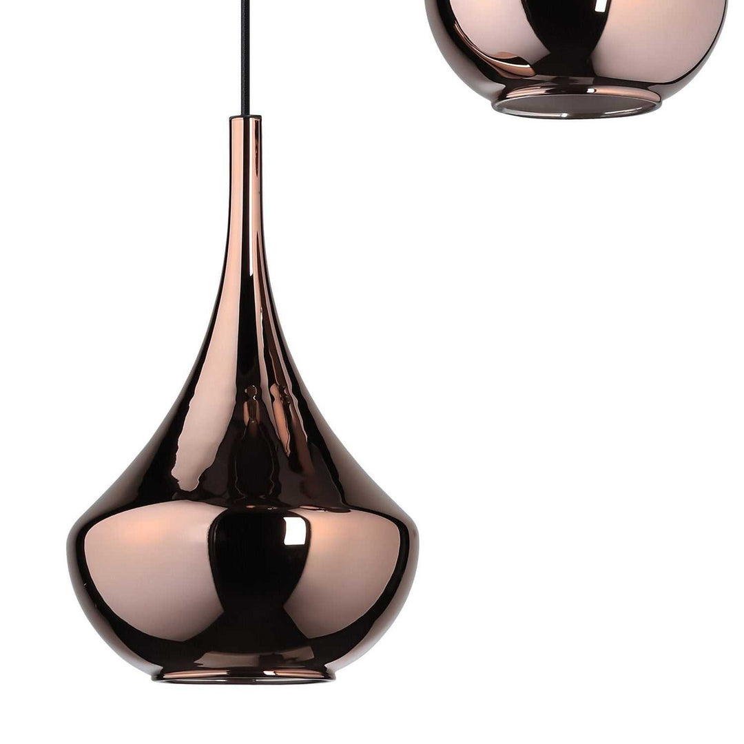 Almoster Three Light Pendant in Black, Copper Smoked Eglo Canada