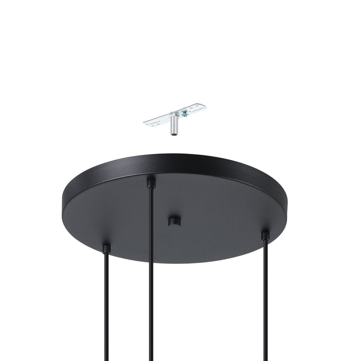 Almoster Three Light Pendant in Black, Copper Smoked Eglo Canada