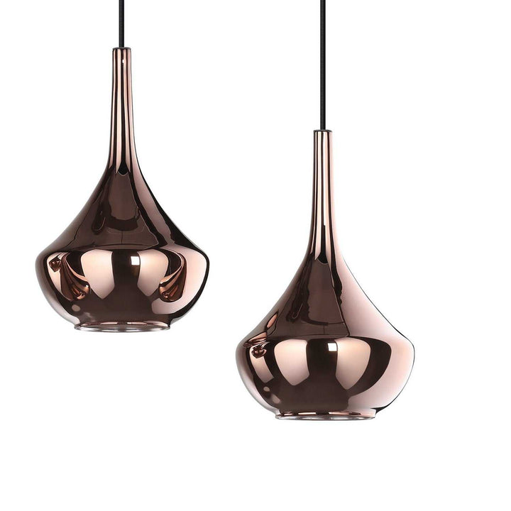 Almoster Six Light Pendant in Black, Copper Smoked Eglo Canada
