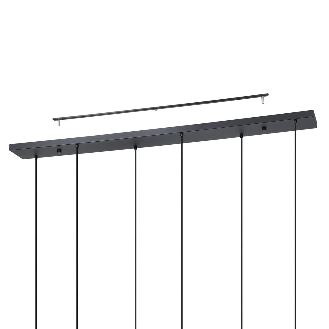 Almoster Six Light Pendant in Black, Copper Smoked Eglo Canada