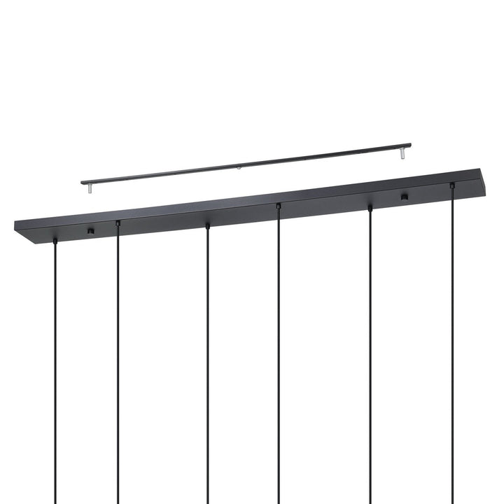 Almoster Six Light Pendant in Black, Copper Smoked Eglo Canada