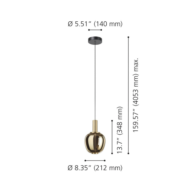 Fruitera LED Pendant in Black, Brushed Gold Eglo Canada