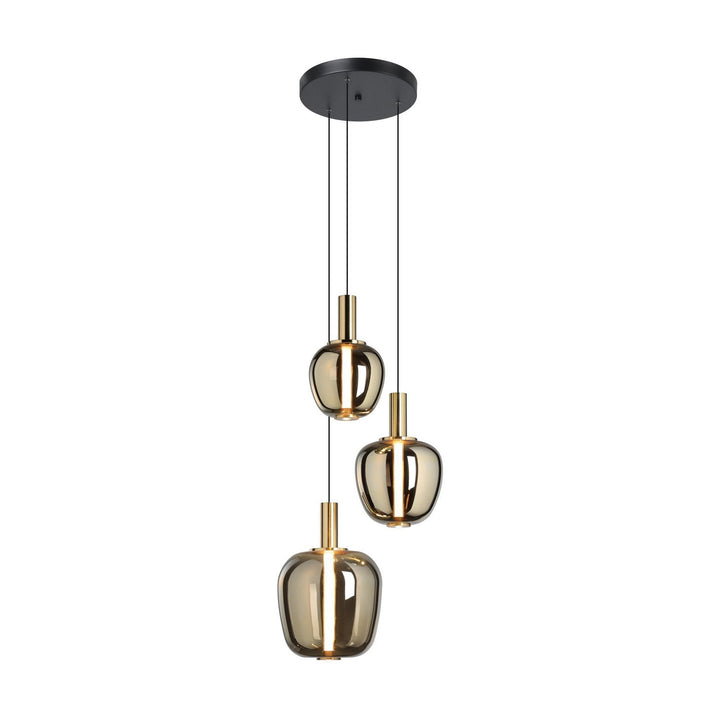 Fruitera LED Pendant in Black, Brushed Gold Eglo Canada