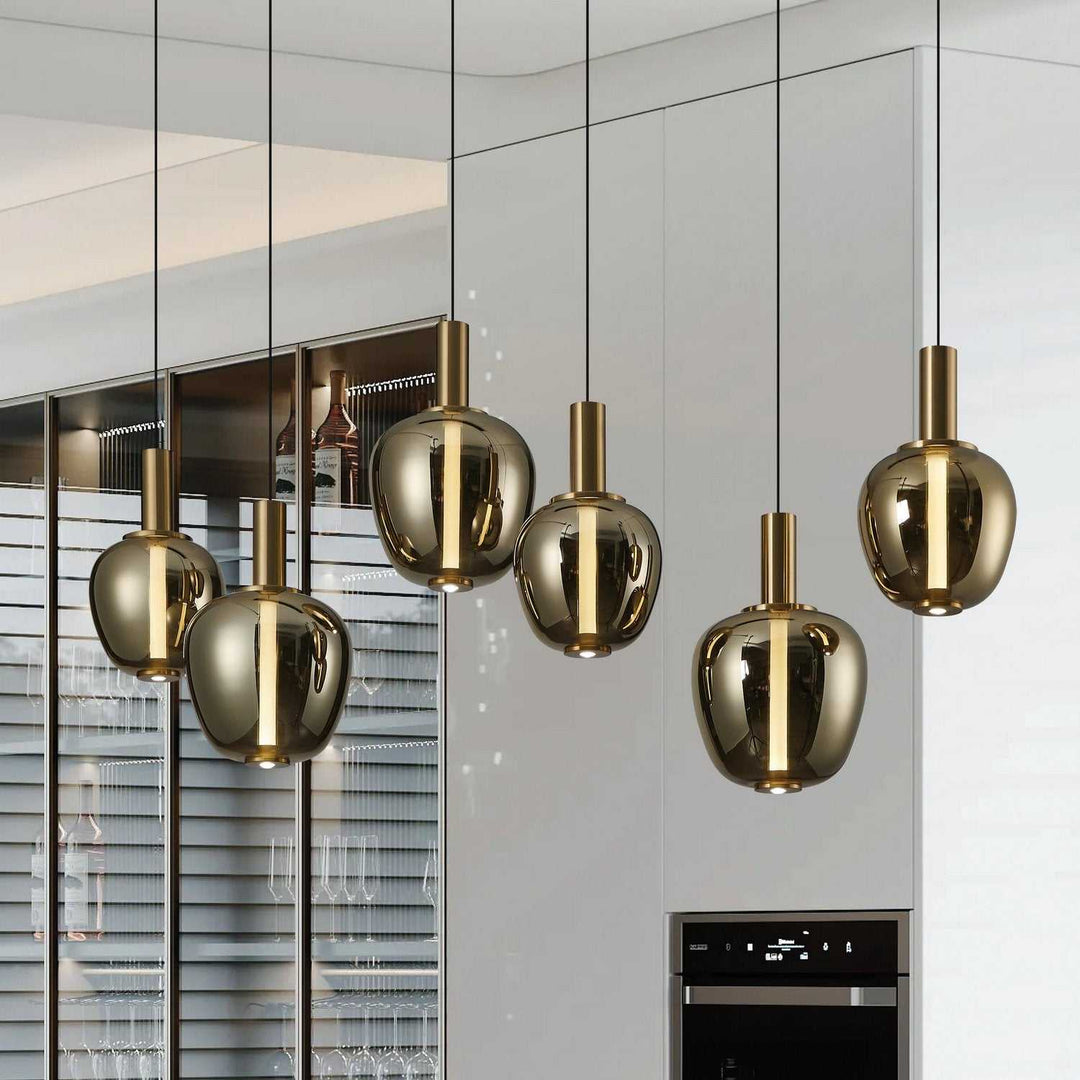 Fruitera LED Pendant in Black, Brushed Gold Eglo Canada