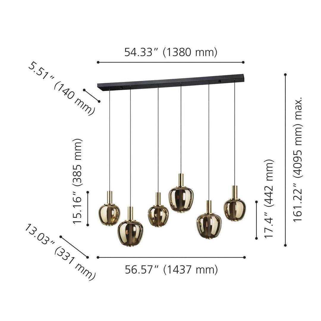 Fruitera LED Pendant in Black, Brushed Gold Eglo Canada