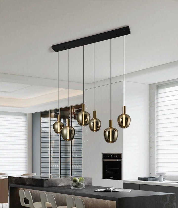 Fruitera LED Pendant in Black, Brushed Gold Eglo Canada
