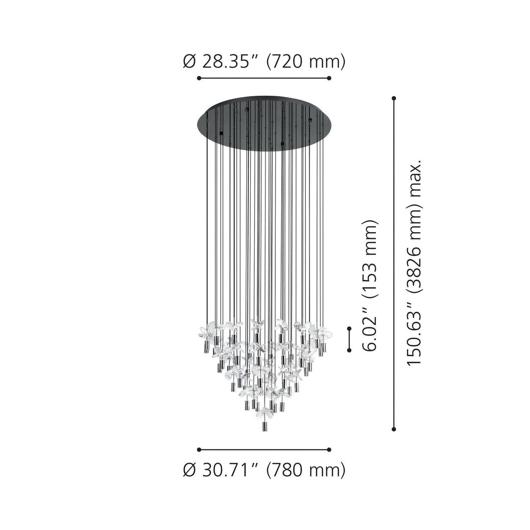 Comareira LED Pendant in Black Chrome Eglo Canada