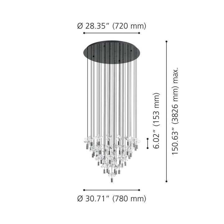 Comareira LED Pendant in Black Chrome Eglo Canada