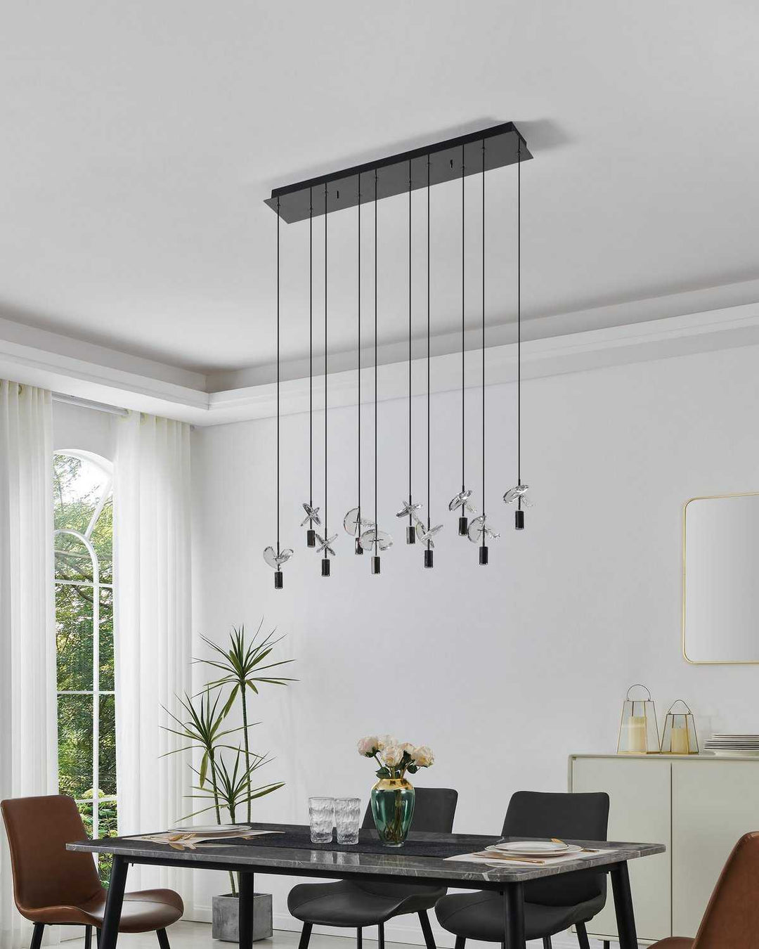Comareira LED Pendant in Black Chrome Eglo Canada
