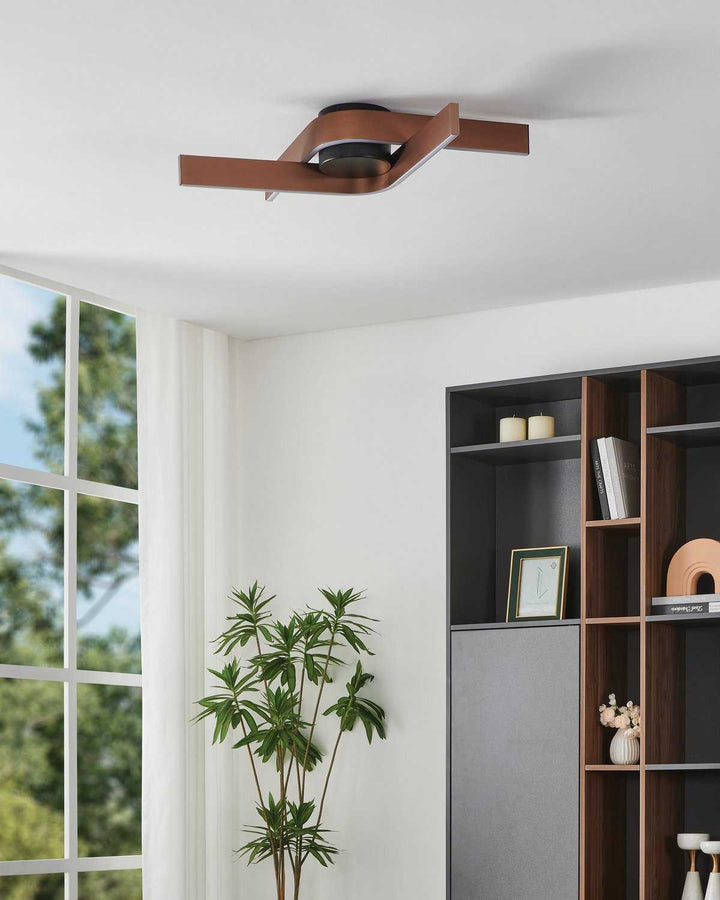 Folcino LED Flush Mount in Bronze, Black Eglo Canada
