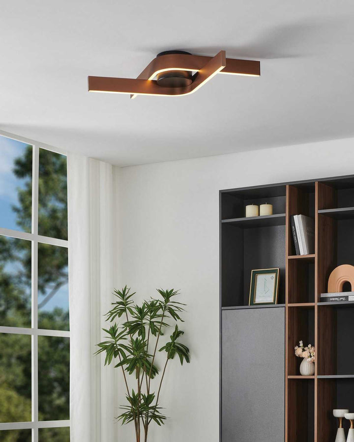 Folcino LED Flush Mount in Bronze, Black Eglo Canada
