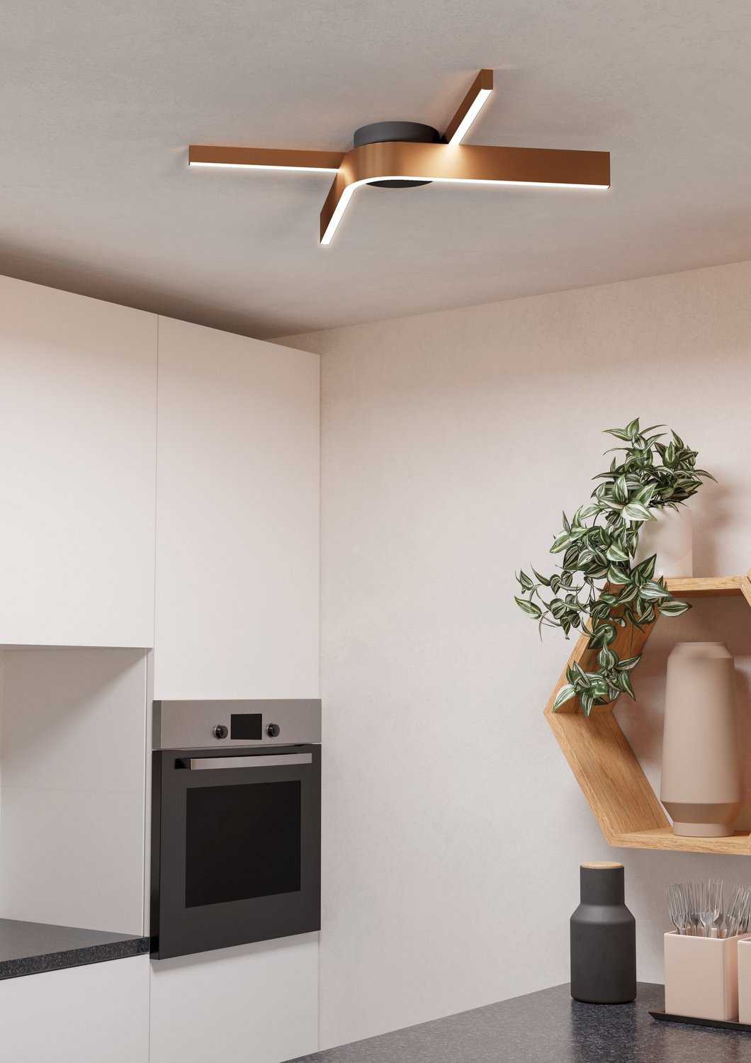 Folcino LED Flush Mount in Bronze, Black Eglo Canada
