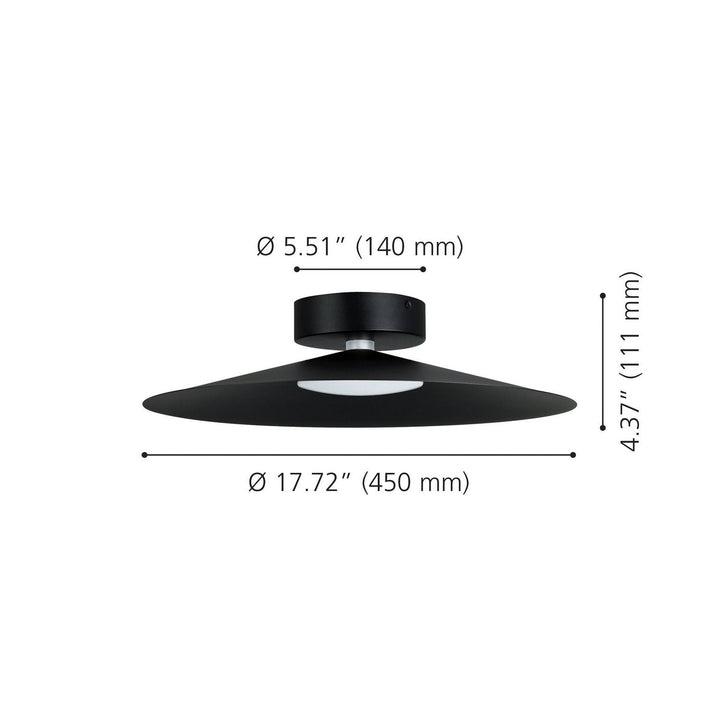 Conomavilla LED Flush Mount in Black Eglo Canada