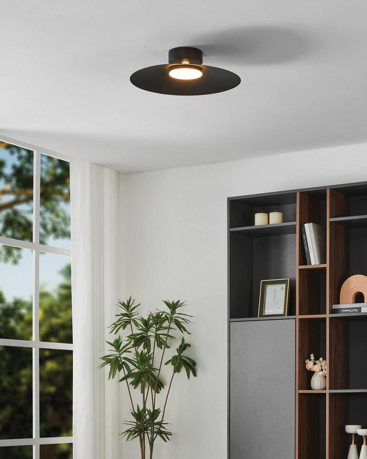 Conomavilla LED Flush Mount in Black Eglo Canada