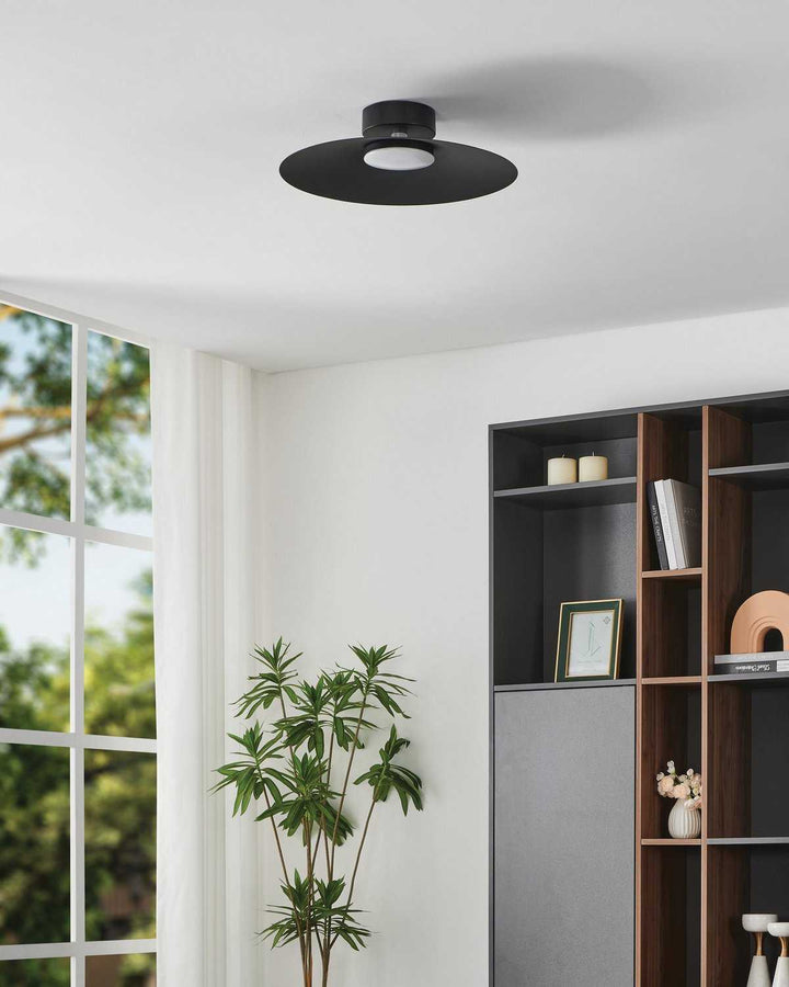 Conomavilla LED Flush Mount in Black Eglo Canada