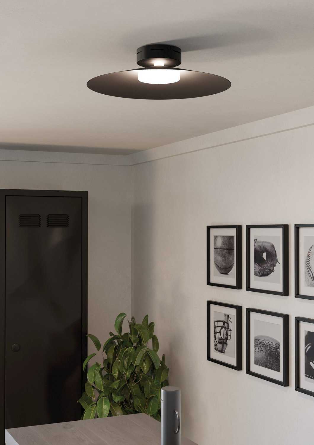 Conomavilla LED Flush Mount in Black Eglo Canada
