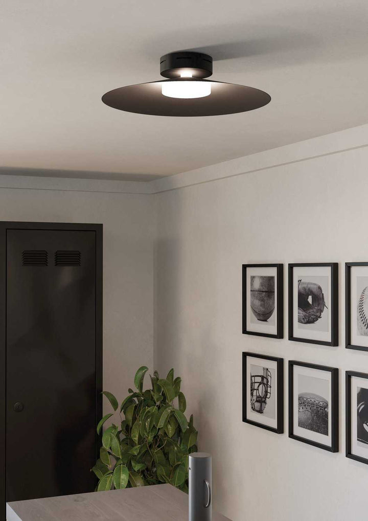 Conomavilla LED Flush Mount in Black Eglo Canada