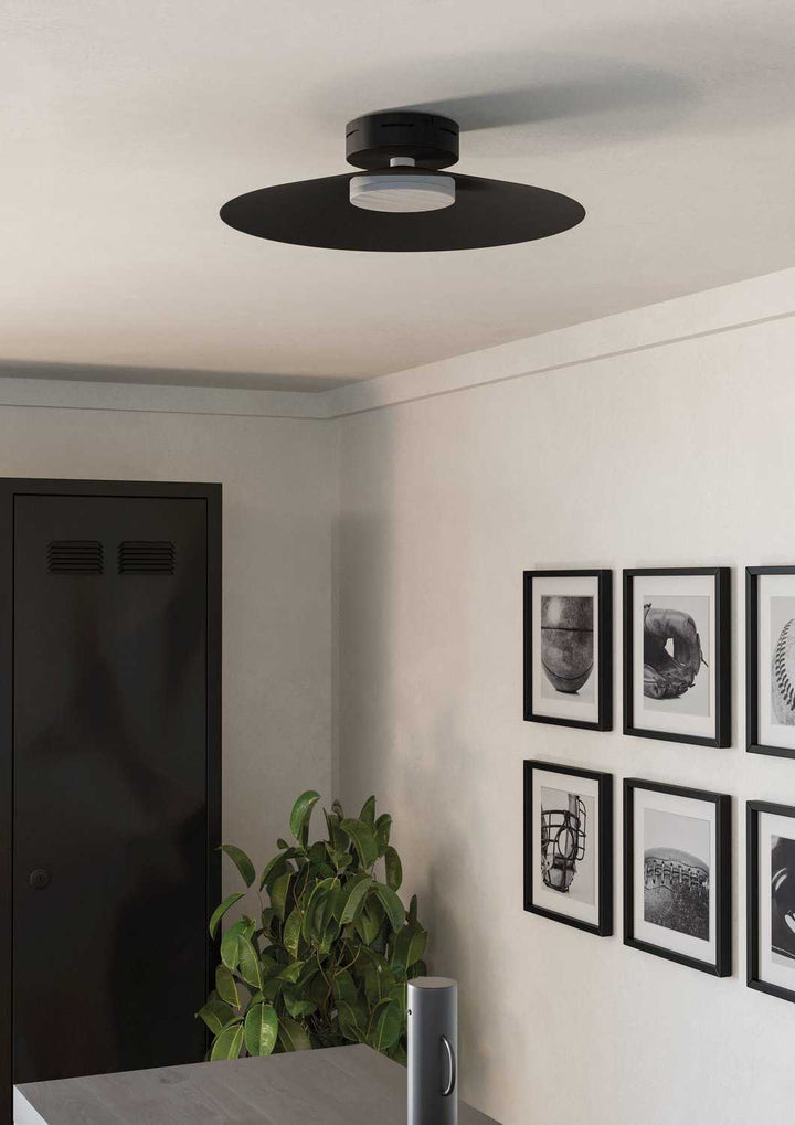 Conomavilla LED Flush Mount in Black Eglo Canada