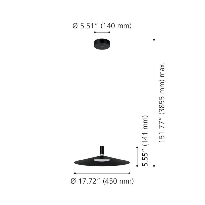 Conomavilla LED Pendant in Black Eglo Canada