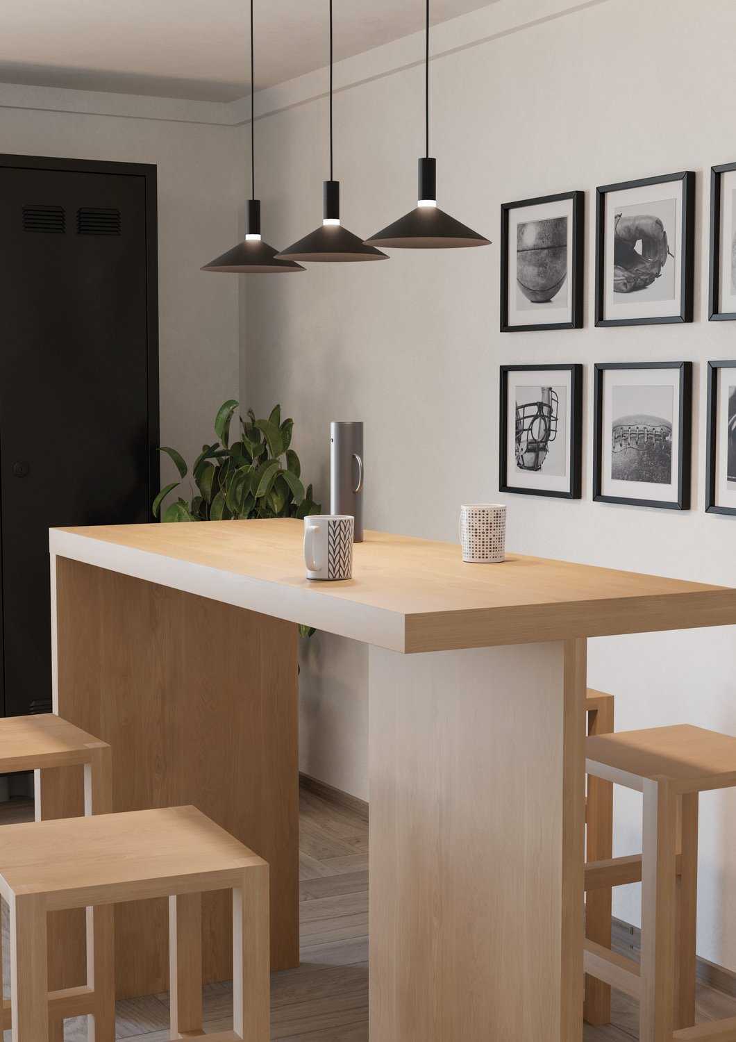 Conomavilla LED Pendant in Black Eglo Canada