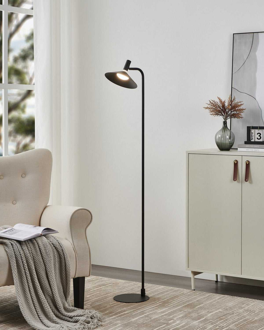 Conomavilla LED Floor Lamp in Black Eglo Canada