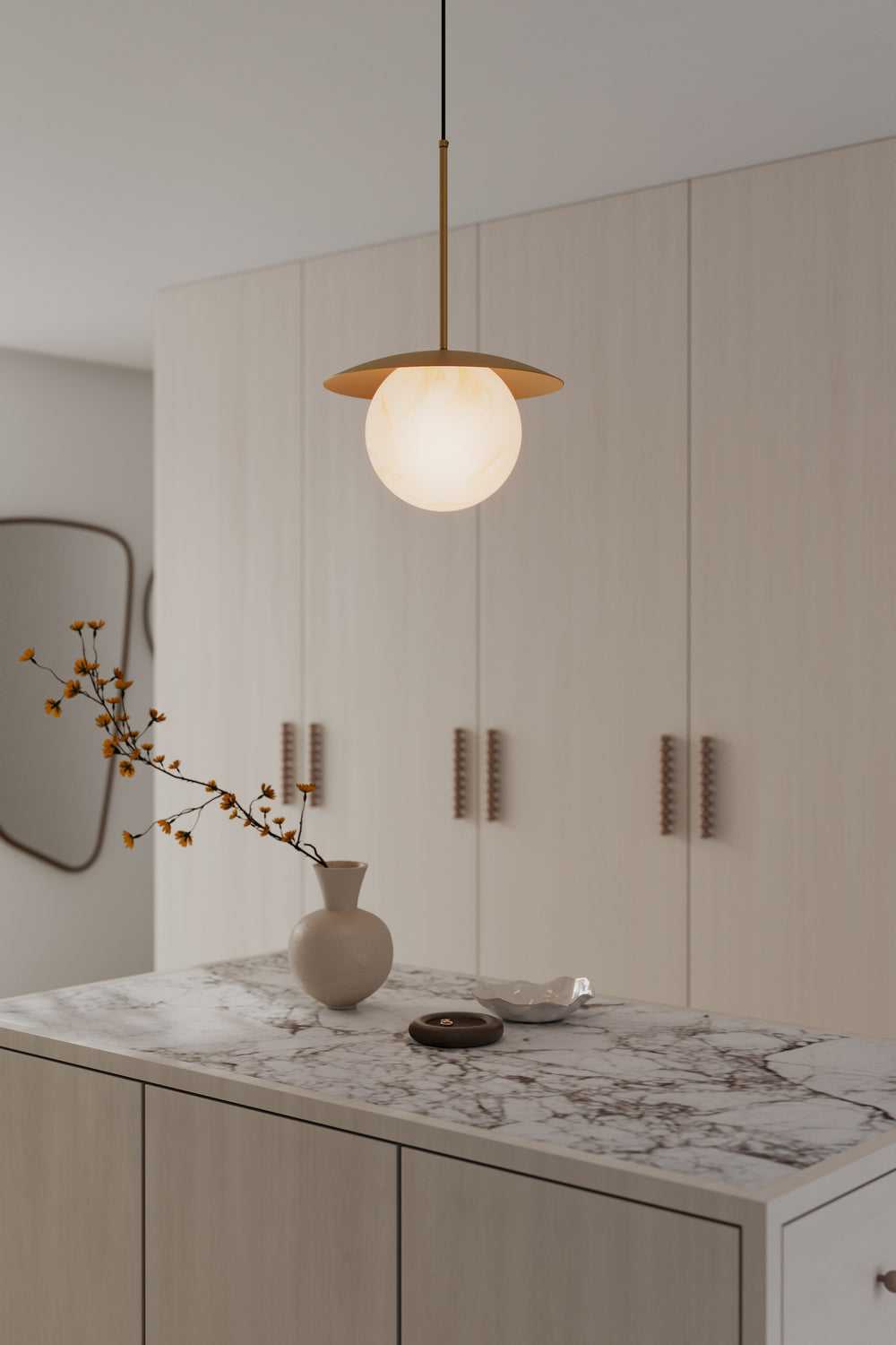 Olenne One Light Pendant in Legacy Brass Minka-Lavery