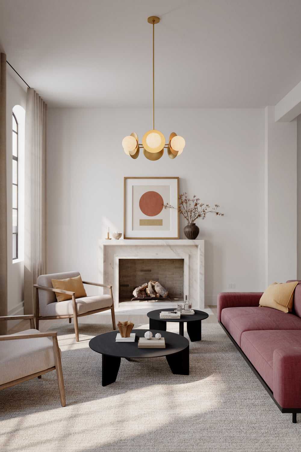 Olenne Six Light Pendant in Legacy Brass Minka-Lavery