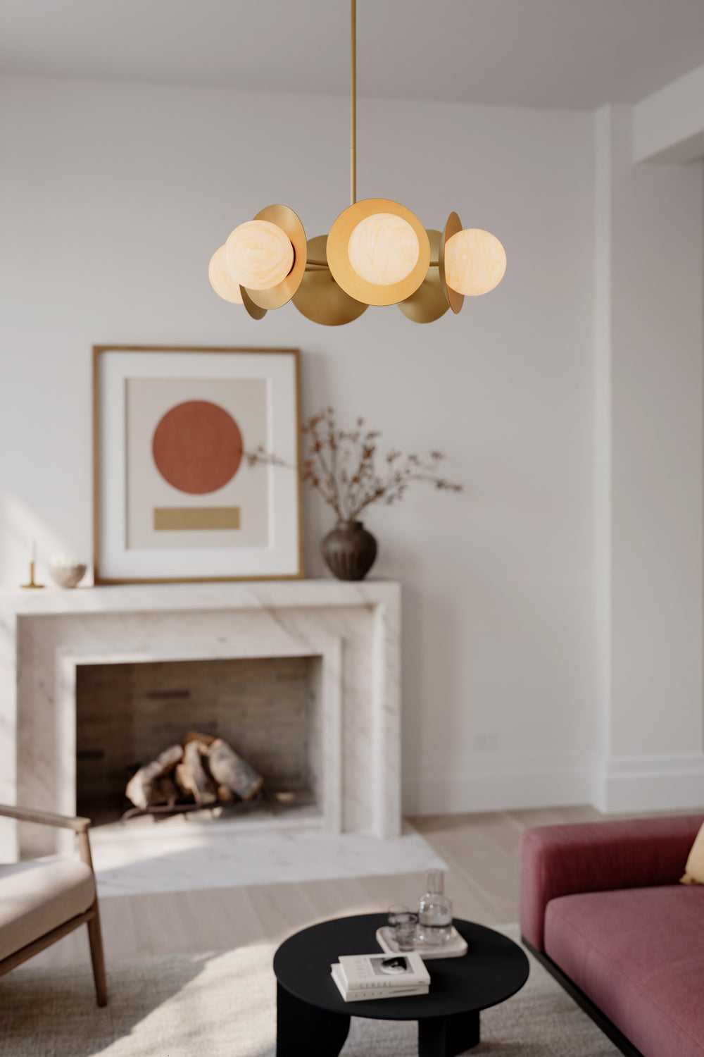 Olenne Six Light Pendant in Legacy Brass Minka-Lavery