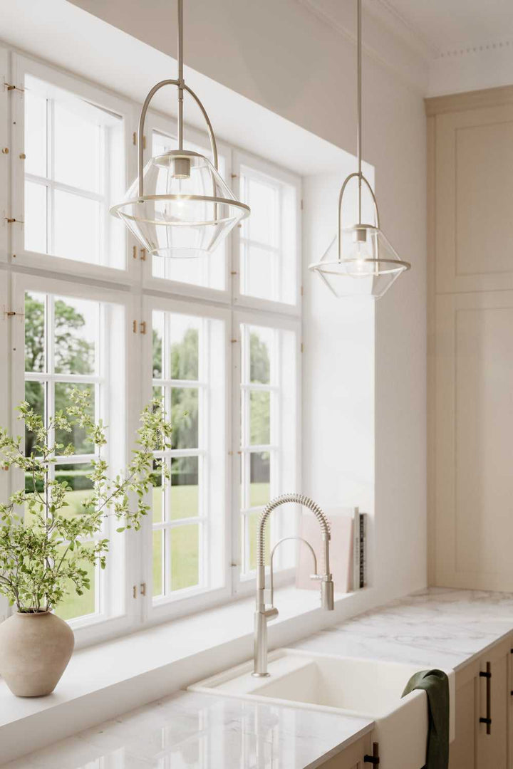 Minka-Lavery - 11895-84 - One Light Pendant - Coralyn - Brushed Nickel