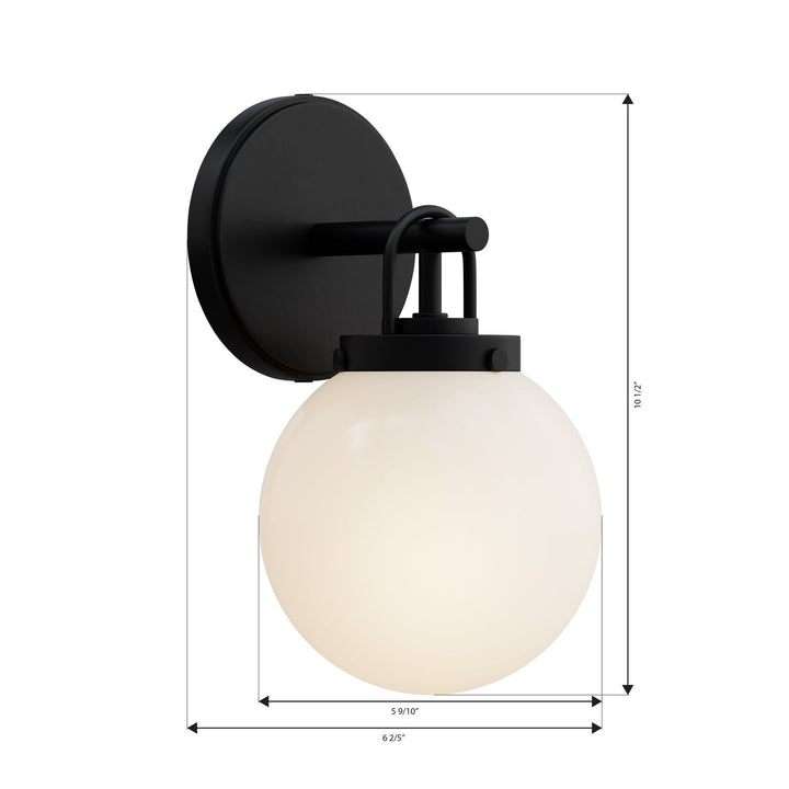 Ortesa One Light Bath Sconce in Dark Matte Black Minka-Lavery