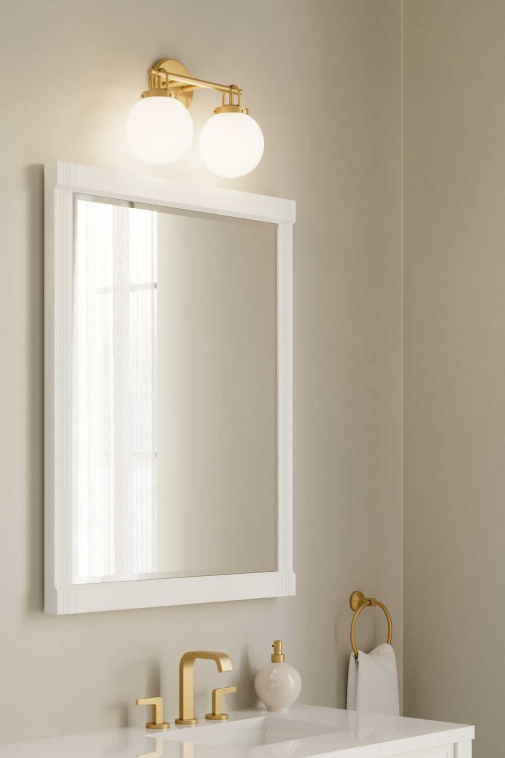 Ortesa Two Light Vanity in Legacy Brass Minka-Lavery