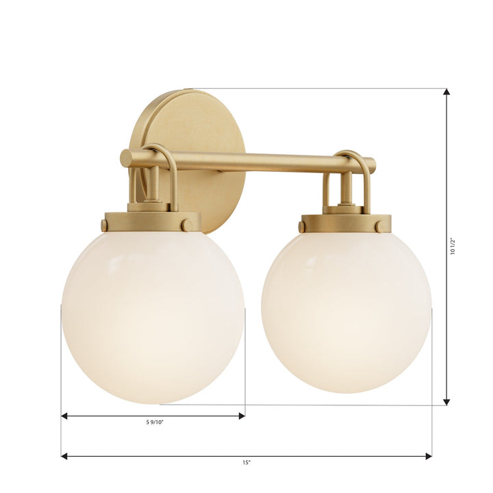 Ortesa Two Light Vanity in Legacy Brass Minka-Lavery